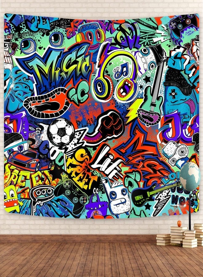 GOAOK Modern Street Graffiti Tapestry, Creative Urban Street Music Hip Hop Art for Teen Boys & Girls, Aesthetic Wall Hanging for Bedroom or College Dorm - 80"X60" - Image 3